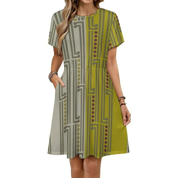 Rauponga (lime Pink) Dress Summer Street Style Dresses Female Short Sleeve Printed Sundress