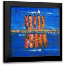 Rauscher, Michel 12x12 Black Modern Framed Museum Art Print Titled - Midnight River 2