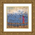 thumbnail image 1 of Rauscher, Michel 12x12 Gold Ornate Wood Framed with Double Matting Museum Art Print Titled - By The Sea, 1 of 4