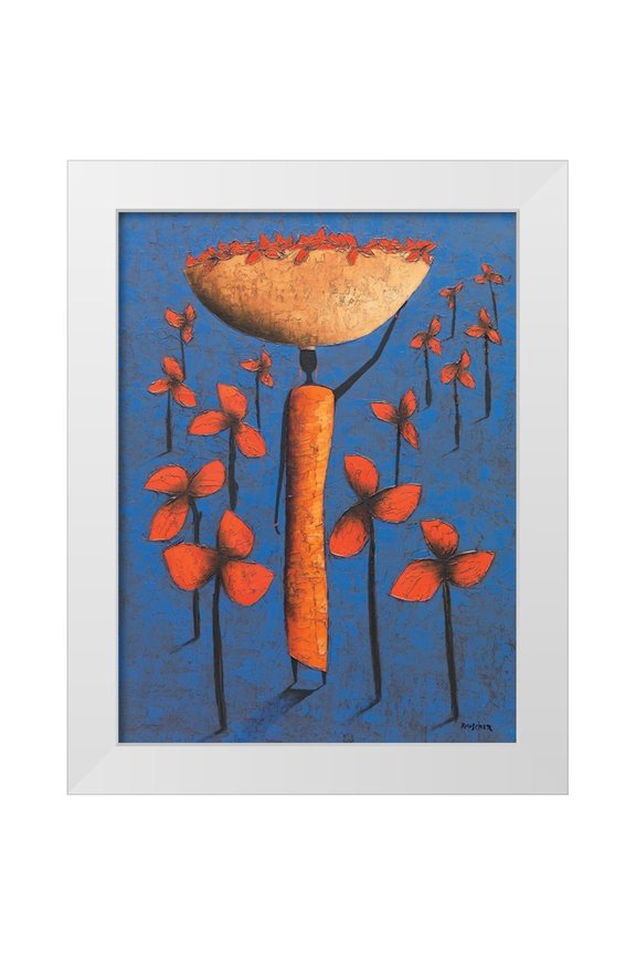 Rauscher, Michel 12x14 White Modern Wood Framed Museum Art Print Titled - Le champ bleu