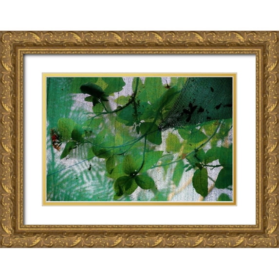 Rauscher, Michel 14x11 Gold Ornate Wood Framed with Double Matting Museum Art Print Titled - Fresh Green 2