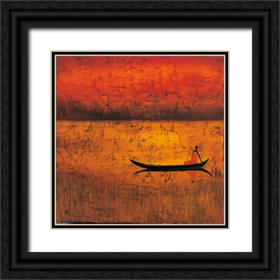 Rauscher, Michel 20x20 Black Ornate Wood Framed with Double Matting Museum Art Print Titled - Dusk Voyage