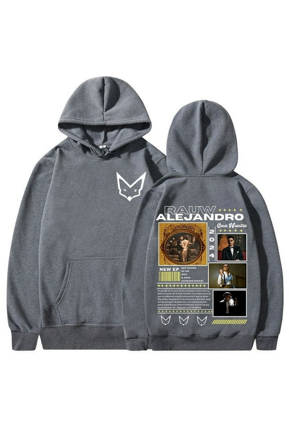 Rauw Alejandro Album Cosa Nuestra Graphic Hoodies Men Women Clothing Fashion Hip Hop Hooded Sweatshirts Oversized Pullover Hoody