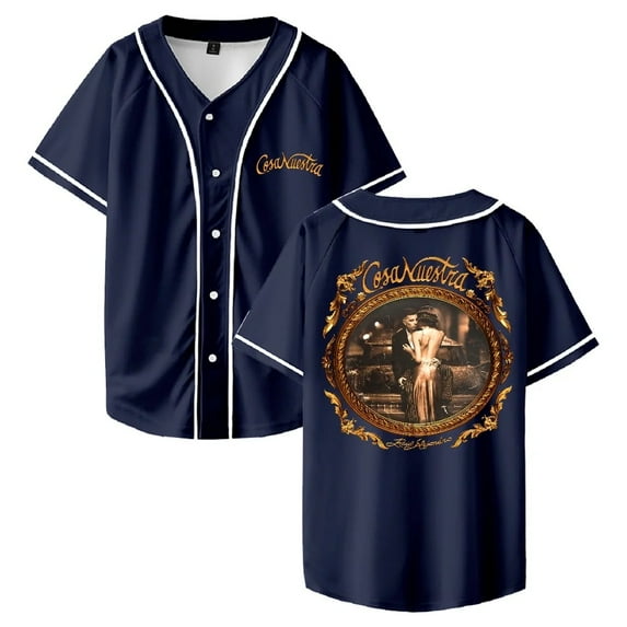 Rauw Alejandro Cosa Nuestra Album Baseball Jersey V-Neck Shirt Women Men Short Sleeve Streetwear Clothes