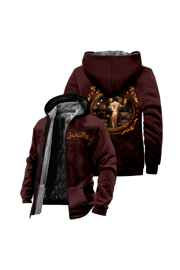 Rauw Alejandro Cosa Nuestra Album Zipper Hoodies Unisex Jacket Parkas Long Sleeve Streetwear Winter Coat