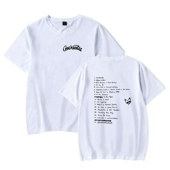 Rauw Alejandro Cosa Nuestra Merch T-Shirt Women Men Casual Crewneck Short Sleeve Fashion Tee