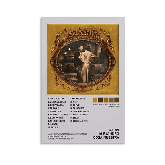 Rauw Alejandro Cosa Nuestra Music Album Canvas Mural Decor Printing Picture Painting Living Room Hallway Decor