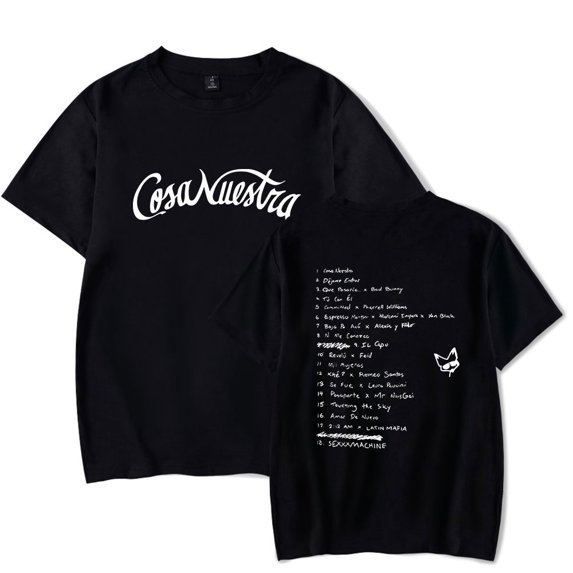 Rauw Alejandro Cosa Nuestra T-Shirt Merch Summer For Women/Men Unisex O-neck Short Sleeve Tshirt Cosplay Streetwear