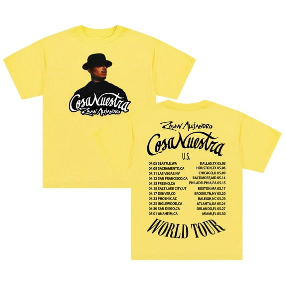 Rauw Alejandro Cosa Nuestra Tour 2025 T-shirt Crewneck Short Sleeve Cotton Tee Women Men Streetwear Tops