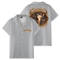 thumbnail image 1 of Rauw Alejandro Cosa Nuestra Women Men's Short Sleeve Button-up Shirts Casual T-shirt Trendy Outfits, 1 of 2