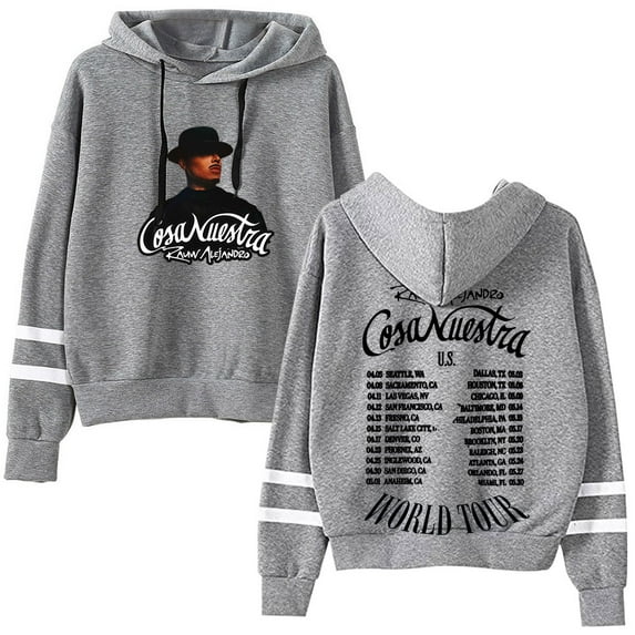 Rauw Alejandro Cosa Nuestra World Tour Merch Pullovers Pocketless Parallel Bars Sleeve Streetwear