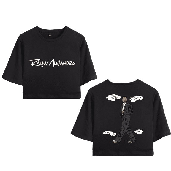 Rauw Alejandro Merch Cloud Crop Top T-shirt Shorts Suits Girls Women Rapper Short Sleeve Tee
