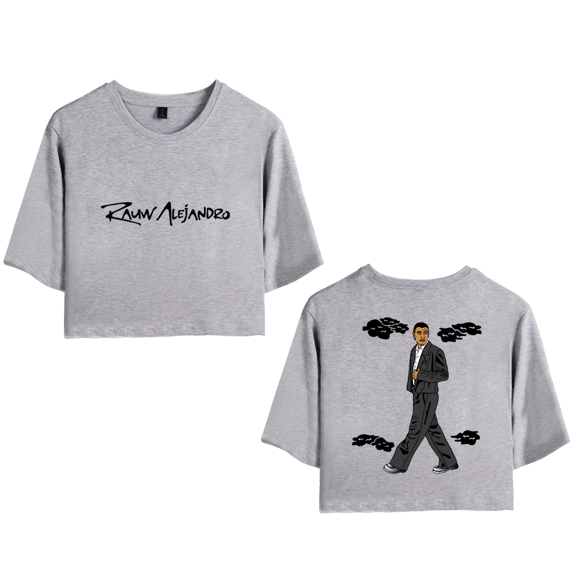 Rauw Alejandro Merch Cloud Crop Top T-shirt Shorts Suits Girls Women Rapper Short Sleeve Tee