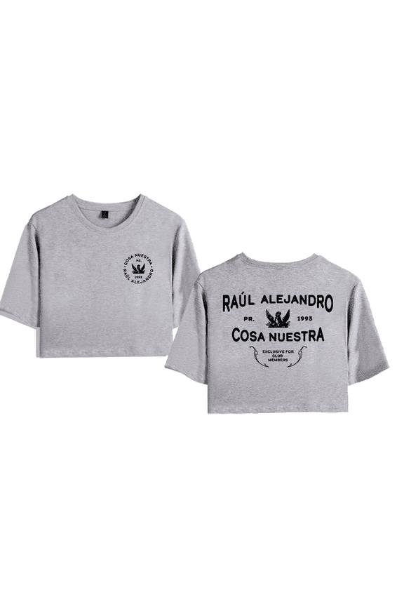 Rauw Alejandro Merch Cosa Nuestra Crop Top T-shirt Shorts Suits Girls Women Rapper Short Sleeve Tee
