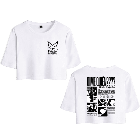 Rauw Alejandro Merch Dime Quien Crewnect Crop Top T-shirt Shorts Suits Girls Women Short Sleeve Tee