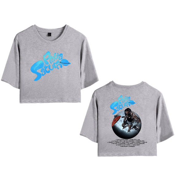 Rauw Alejandro Merch Playa Saturno Crop Top T-shirt Shorts Suits Girls Women Rapper Short Sleeve Tee