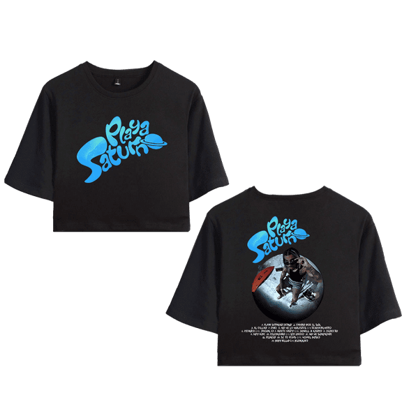 Rauw Alejandro Merch Playa Saturno Crop Top T-shirt Shorts Suits Girls Women Rapper Short Sleeve Tee