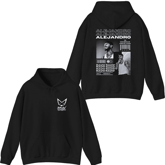 Rauw Alejandro Merch Printed Hoodie Hoodies Unisex Men Women Long Sleeve Pullover Top