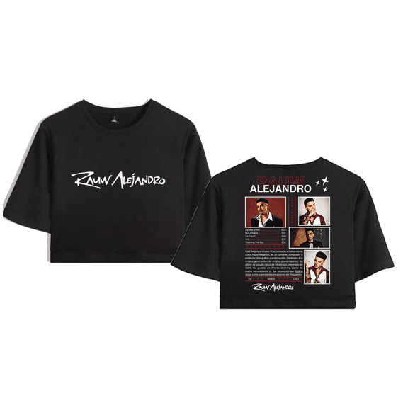 Rauw Alejandro Merch Rapper Hiphop Photos Style Crop Top Graphic T-shirt Women Girl Short Sleeve