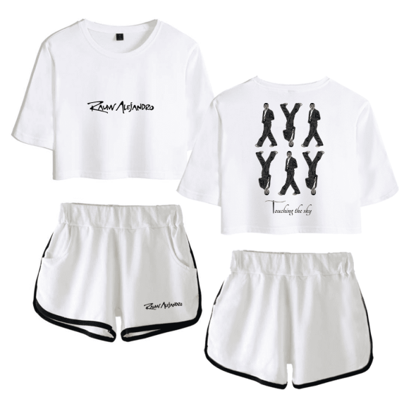 Rauw Alejandro Merch Touching The Sky Crop Top T-shirt Suits T Shirt Women Girls Short Sleeve Tees