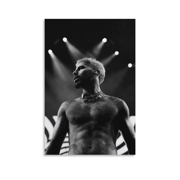 Rauw Alejandro Rapper Art Performance Art Mural Poster Posters Wall Art Painting Canvas Gift Living Room Prints Bedroom Decor Poster Artworks 16x24inch(40x60cm)