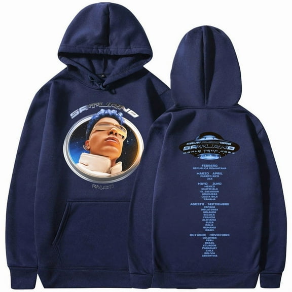Rauw Alejandro Saturno World Tour Concert Hoodies Men Women Clothing Pullovers Fashion Hip Hop Oversized Sweatshirts Streetwear