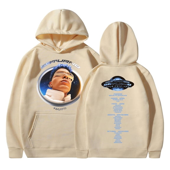 Rauw Alejandro Saturno World Tour Concert Hoodies Men Women Clothing Pullovers Fashion Hip Hop Oversized Sweatshirts Streetwear