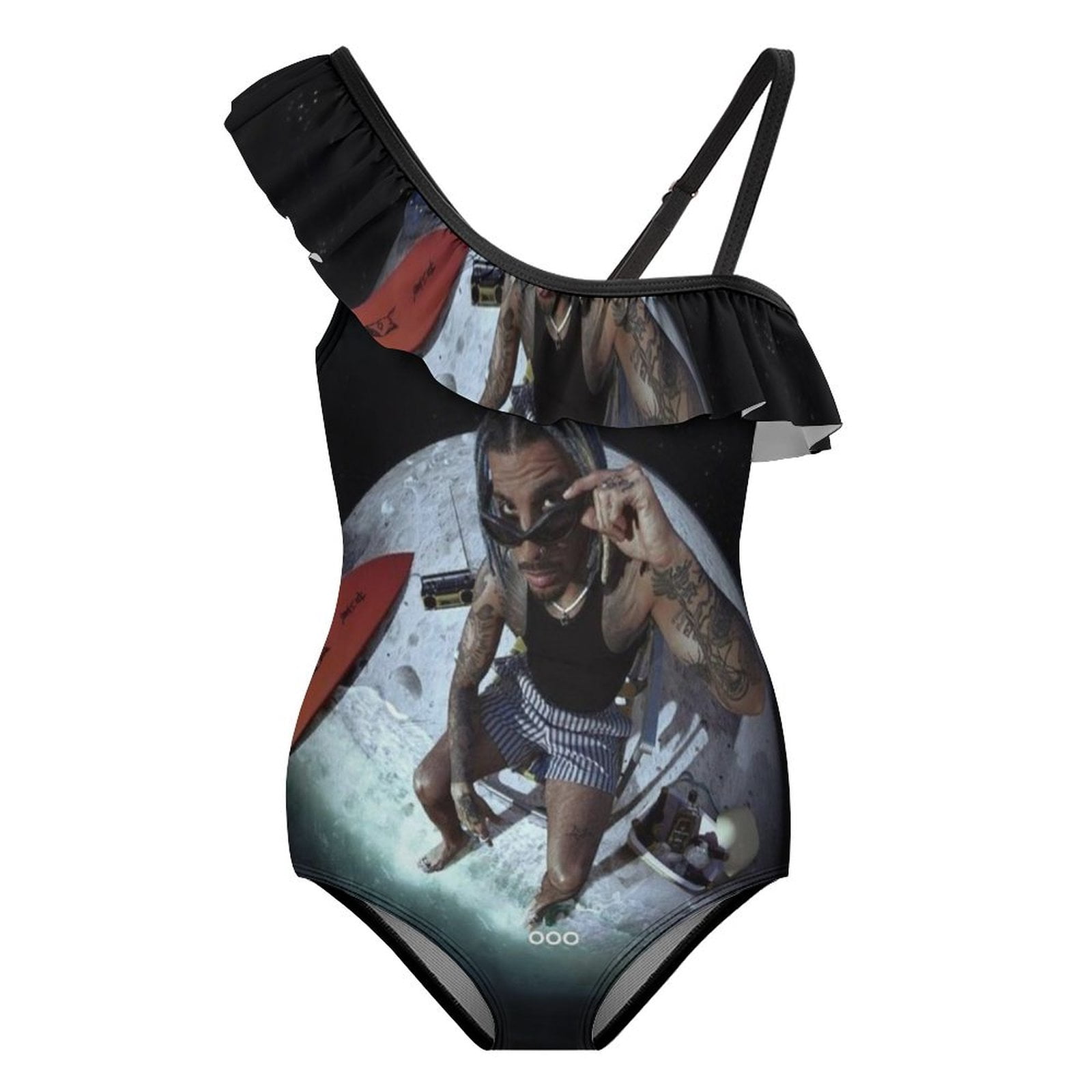 Rauw Alejandro Singer One-Piece Swimsuit for Girls Adjustable One ...