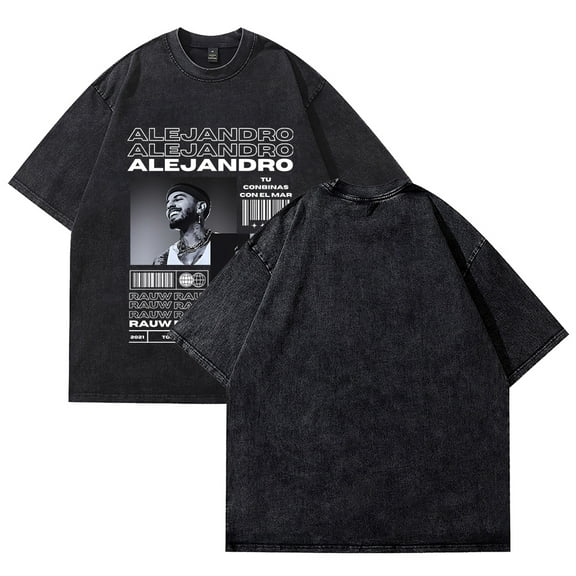 Rauw Alejandro T-shirt Merch retro cotton street trend T-shirt unisex short sleeved Harajuku top