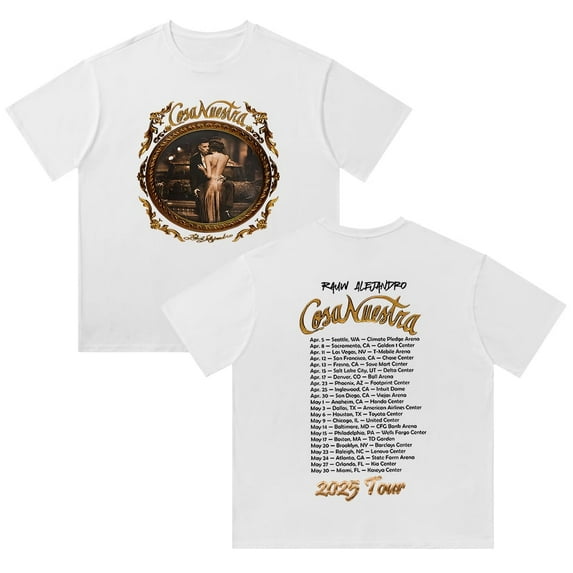 Rauw Alejandro Unisex Cotton T-Shirt, Short-Sleeve Tee with Double-Sided DTG Print, Black and White, Great for Concerts and Fan Support