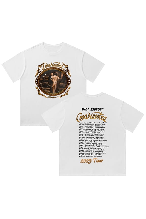 Rauw Alejandro Unisex Cotton T-Shirt, Short-Sleeve Tee with Double-Sided DTG Print, Black and White, Great for Concerts and Fan Support