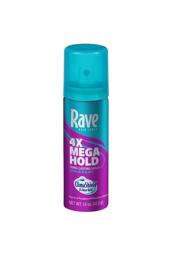 4X Mega Hold Hair Spray, All-Weather Protection, Travel Size, 1.5 oz