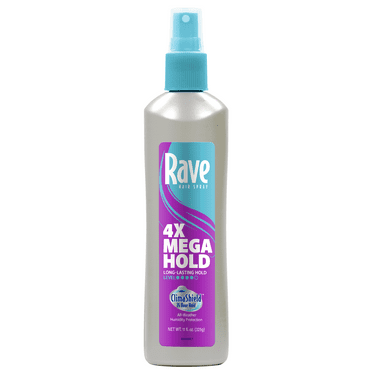 Rave 4X Mega Hold Non-Aerosol Hair Spray, All-Weather Protection with Vitamin-Rich Formula, 11 oz