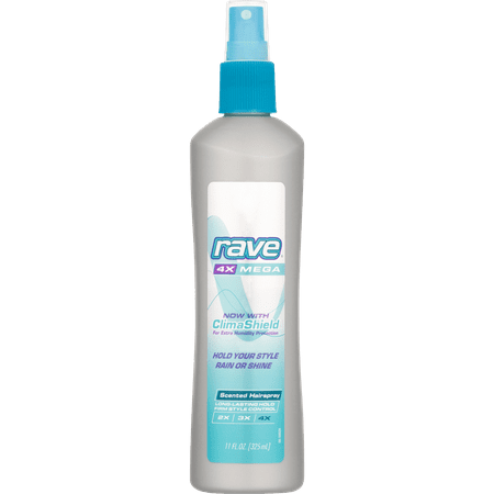 (2 Pack) Rave 4X Mega Scented Hairspray, 11.0 FL OZ