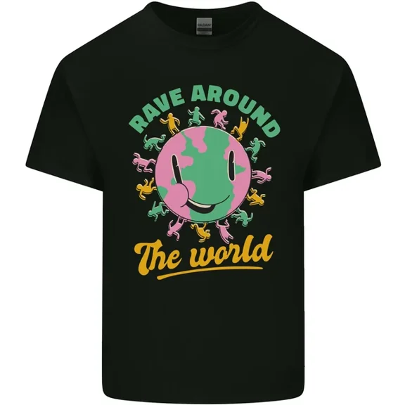 Rave Around The World Dance Music Raver Acid Mens Womens S-5XL T-Shirt