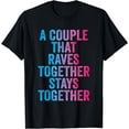 thumbnail image 1 of Rave Couple Matching EDM Dance Music Festival Trippy T-Shirt, 1 of 4