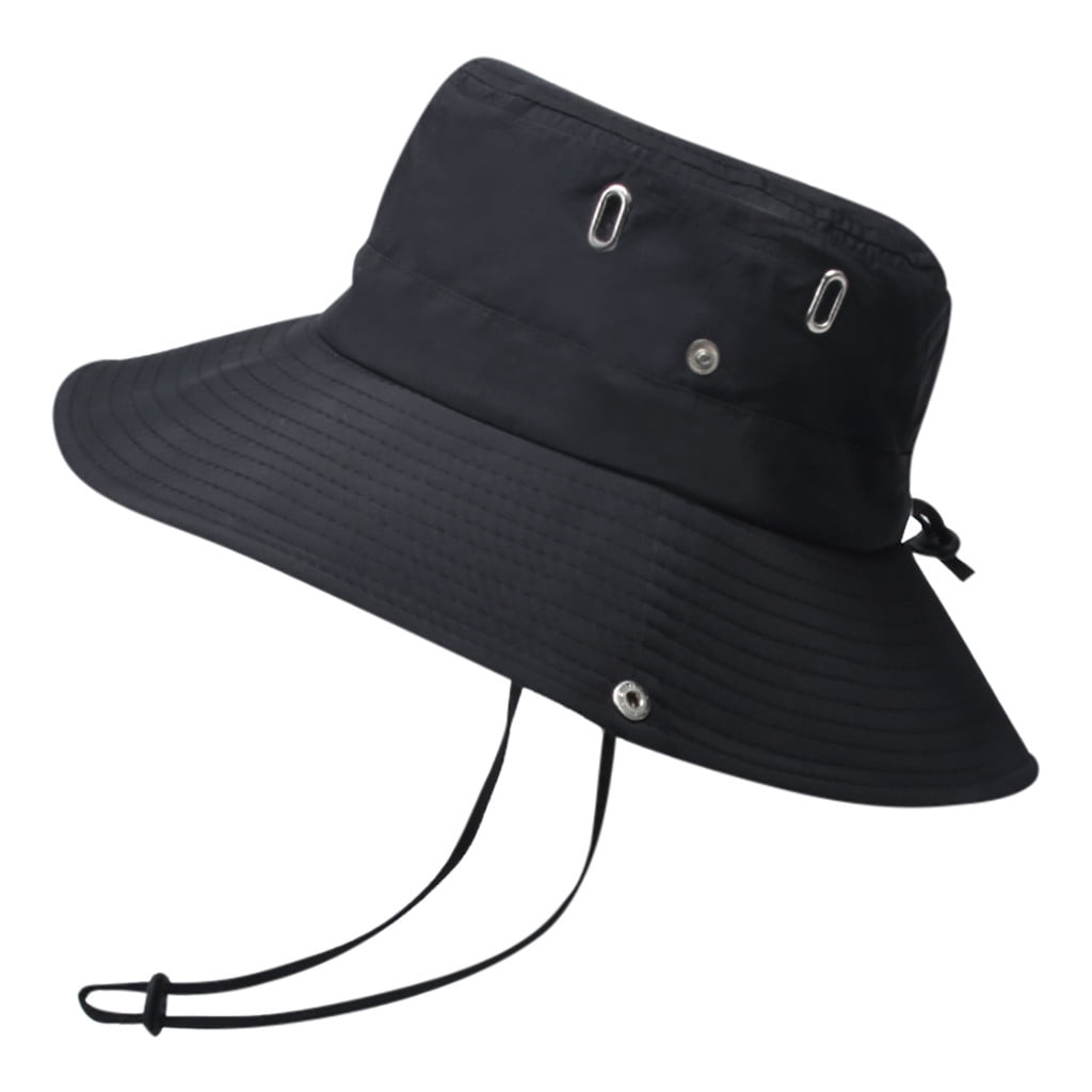 Summer Floppy Hat Mens Black Breathable Hat Bucket Protection Cap Rave Foldable Hat Fisherman