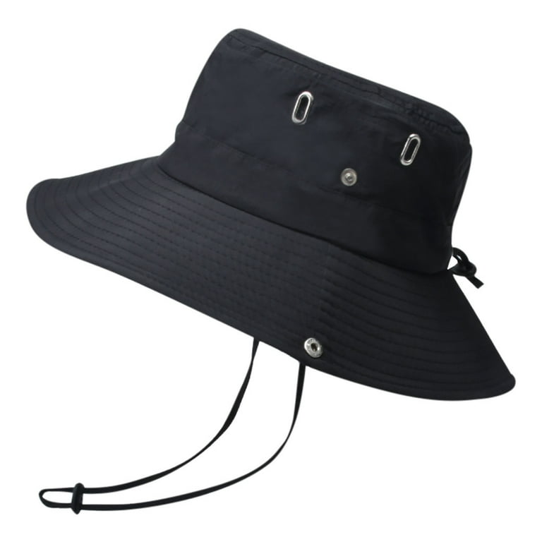 Rave Hat Mens Breathable Cap Summer Floppy Protection Bucket Fisherman Black Hat Hat Foldable