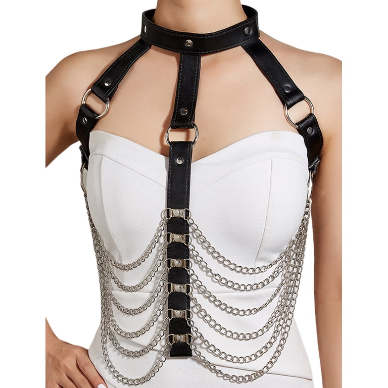 Rave Leather Chest Body Chains Punk Harness Waist Chain Belt  display picture 1