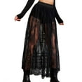 thumbnail image 1 of Rave Outfits for Women Sheer Skirt Festival Clubwear Mesh High Waist A Line Maxi Skirt Black XXL, 1 of 8