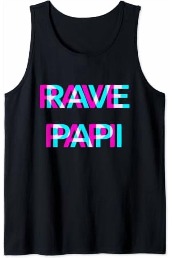 Rave Papi Techno Edm Music Festival Father Dad Raver Tank Top Size S-3XL