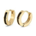 thumbnail image 1 of Rave RAVE-M1297-23 Stainless Steel Black Cz Huggie Earrings, 1 of 1