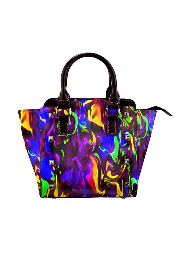 Rave Rainbow Of Glow Stick Fire Rivet Fashion One-Shoulder Women's Handbag Tote Bag