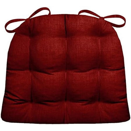 Rave Red Dining Chair Pad With Ties - Size Small - Indoor - Outdoor Fade Resistant Water Repellant - Latex Foam Patio Cushion - Solid Color