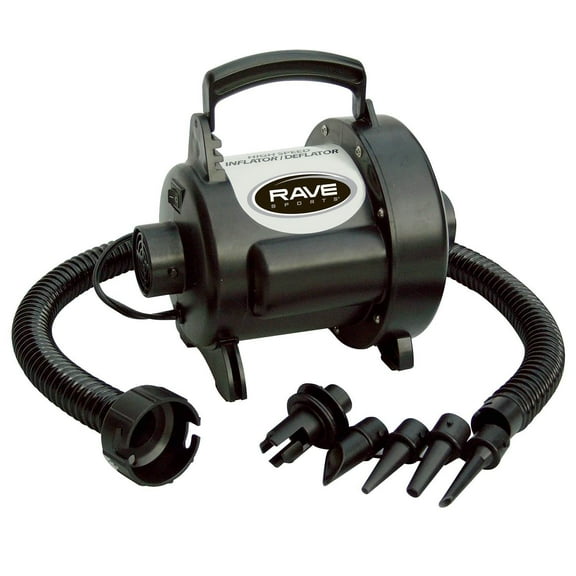 Rave Sports 1.2 HP High Speed Inflator & Deflator Electric Air Pump w/ Adaptors