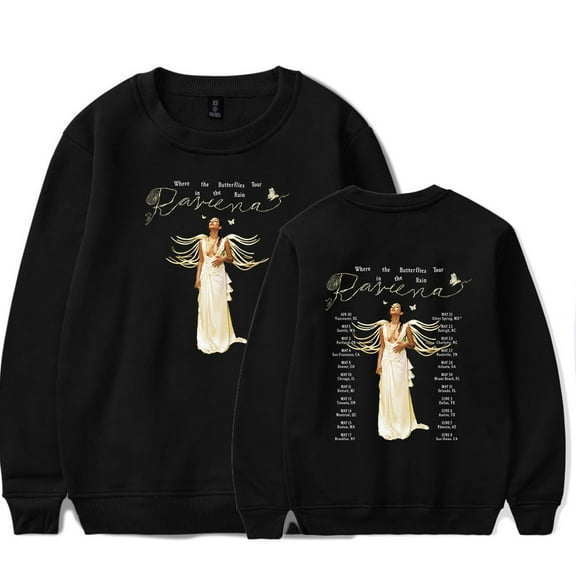 Raveena Aurora Tour 2025 Merch Long Sleeve Crewneck Sweatshirt For Men/Women Unsiex Fashion Streetwear