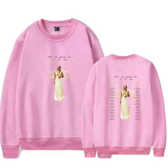 Raveena Aurora Tour 2025 Merch Long Sleeve Crewneck Sweatshirt For Men/Women Unsiex Fashion Streetwear