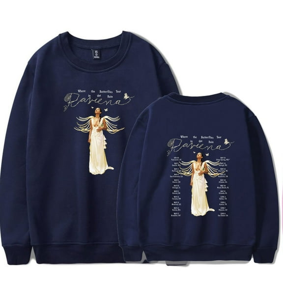 Raveena Aurora Tour 2025 Merch Long Sleeve Crewneck Sweatshirt For Men/Women Unsiex Fashion Streetwear