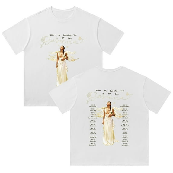 Raveena Aurora Tour 2025 T-Shirt Cotton Vintage Wash Tee For Women/Men Short Sleeve Tshirt Streetwear