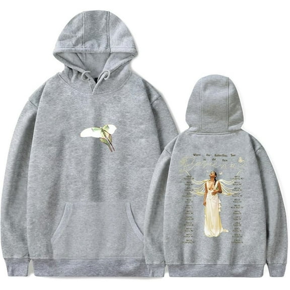 Raveena Aurora Where The Butterflies Tour 2025 Merch Hoodie Pockets Drawstring Unisex Hooded Sweatshirt Fashion Clothing
